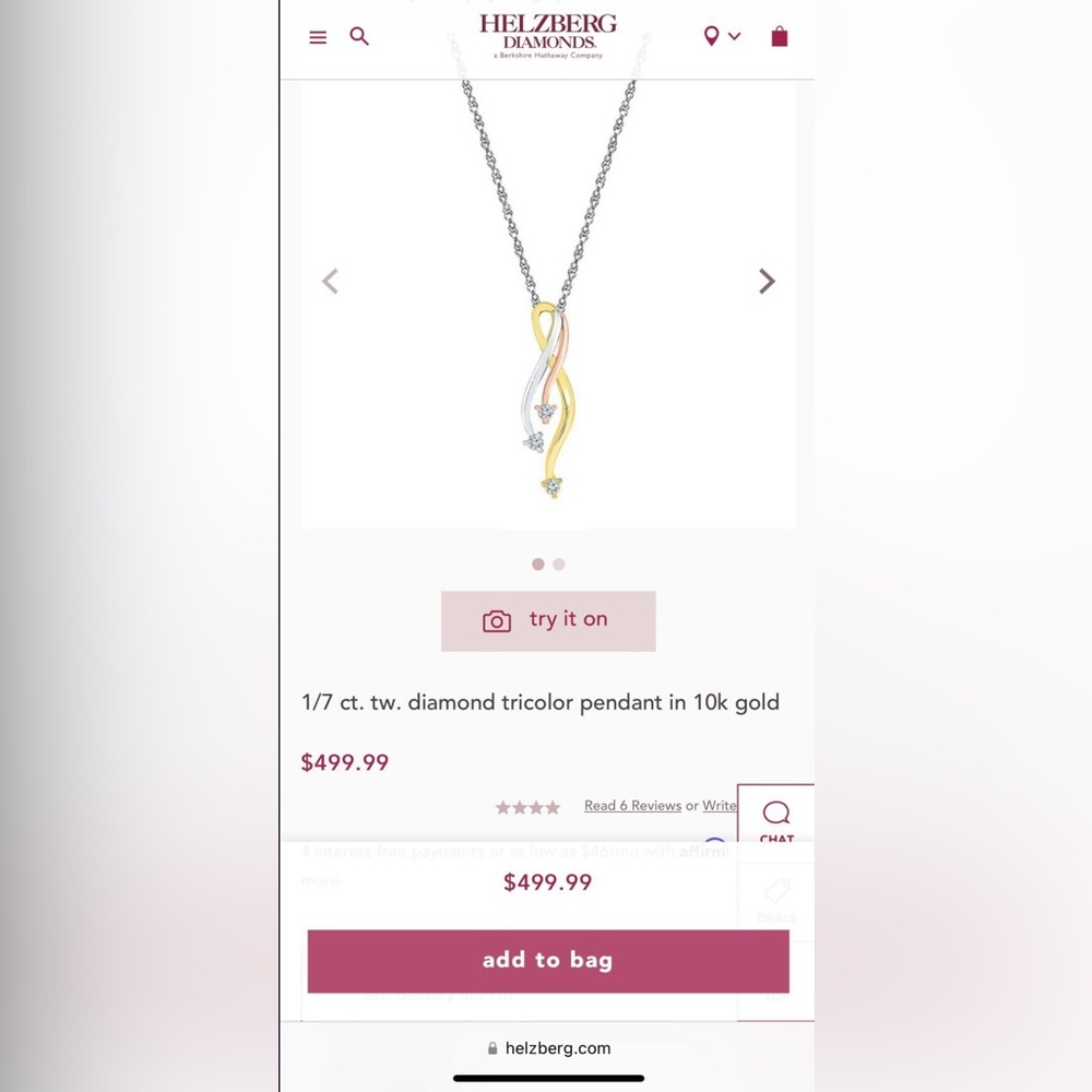 DIAMOND TRICOLOR PENDANT 10K GOLD